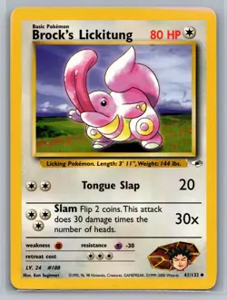Brock's Lickitung Gym Heroes #041/132 Uncommon Pokemon Card - Image 1