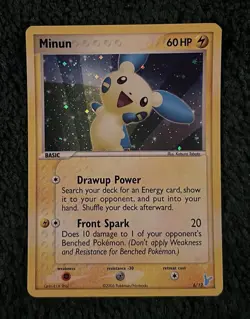 Vintage Minun Pokemon Trainer Deck Kit Holo Card 2006 Pokemon TCG 6/12 LP - Image 1