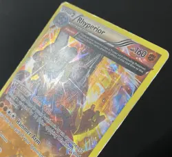 Rhyperior (Omega) 77/160 XY - Primal Clash Holo *HEAVILY DAMAGED* Pokemon Card - Image 3