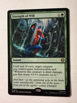 x1 Strength of Will SPM Spider-Man MTG 118 M/NM 1x - Image 1
