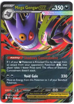 Mega Gengar ex 056/094 Double Rare Phantasmal Flames Pokemon - Image 1