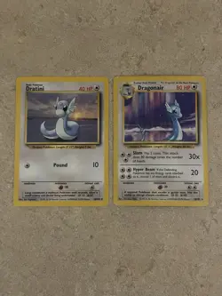 Pokemon TCG Base Set Dratini & Dragonair 1999 Lot of 2 English Cards - Image 1