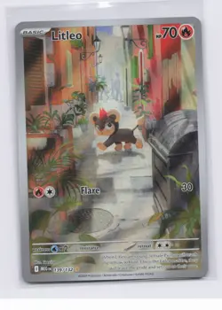 Litleo 139/132 Illustration Rare Pokemon ME01: Mega Evolution Full Art Holo NM - Image 1