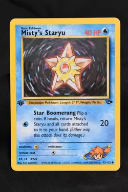 Misty's Staryu 1st Edition 92/132 NM Gym Challenge Regular Pokemon TCG Near Mint - Image 1