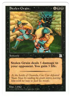 ►Magic-Style◄ MTG - Stolen Grain - Portal Three Kingdoms P3K English - EX+ - Image 1