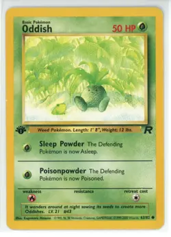 Pokemon TCG Team Rocket 1st Edition #63/82 Oddish LP - Image 1