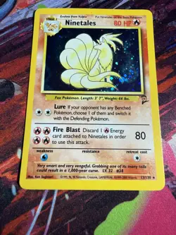 Pokemon Card - Ninetales Base Set 2 13/130 Holo Rare Swirl - Image 2