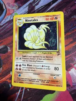 Pokemon Card - Ninetales Base Set 2 13/130 Holo Rare Swirl - Image 3