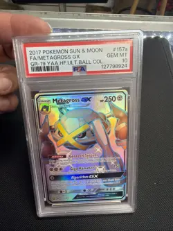 2017 Pokemon Hidden Fates Ultra Ball Collection Metagross GX 157a Promo PSA 10 - Image 1