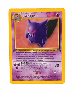 Gengar 20/62 Fossil 1st Edition - RARE Pokemon WOTC Vintage 1999 LP/LP+ - Image 1