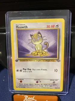 Pokemon TCG Meowth WOTC 1st Edition Jungle 56/64 NM - Image 1