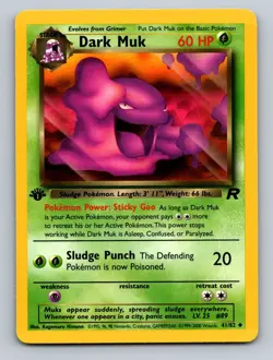 Pokemon Dark Muk 1st Edition Uncommon Team Rocket 41/82 - Image 1