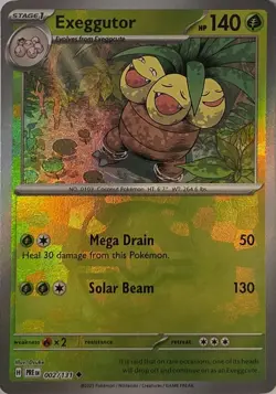 Exeggutor (Master Ball Pattern) 002/131 Holo SV: Prismatic Evolutions Pokemon NM - Image 1