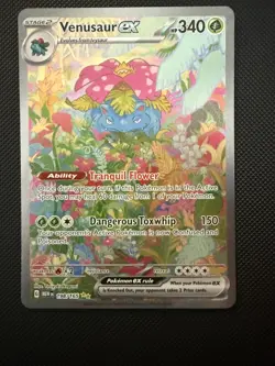 Venusaur ex 198/165 SV Scarlet Violet 151 MEW Special Illustration Rare Pokemon - Image 1