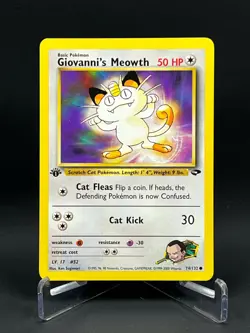 Pokemon Gym Challenge 1st Edition Giovanni's Meowth 74/132 Regular NM - Image 1