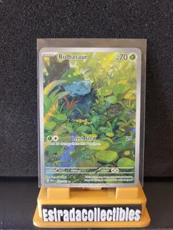 Bulbasaur 166/165 IR Full Art Holo Scarlet & Violet Pokemon 151 NM - Image 1