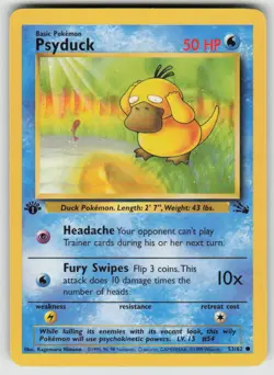 Psyduck 53/62 Common Fossil Pokemon 1st Edition Lightly Played - Image 1