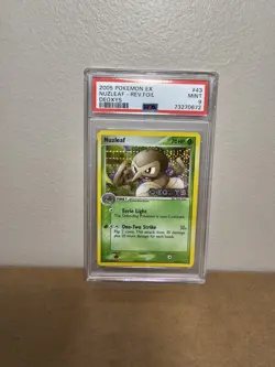 2005 POKEMON EX DEOXYS #43 NUZLEAF-REVERSE FOIL PSA 9 - Image 1