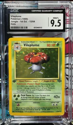 Vileplume Holo 1st Edition Jungle 15/64 CGC 9.5 Pokemon Vintage Slab - Image 1