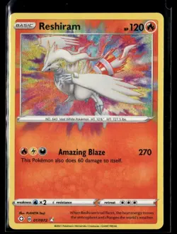 2021 Shining Fates Reshiram Amazing Rare #017/072 - Image 1