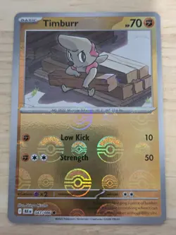 Timburr 047/086 Poke Ball Pattern Reverse Holo Black Bolt Pokemon - Image 1