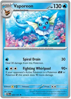 4 X VAPOREON 022/131 HOLO TCG Pokemon Prismatic Evolutions - Image 1
