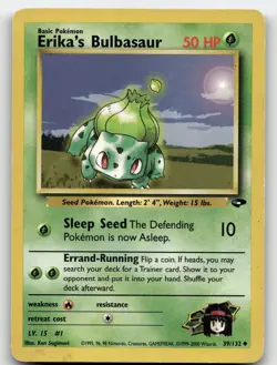 ERIKA'S BULBASAUR 39/132 UNCOMMON GYM CHALLENGE POKEMON MP/HP - Image 1