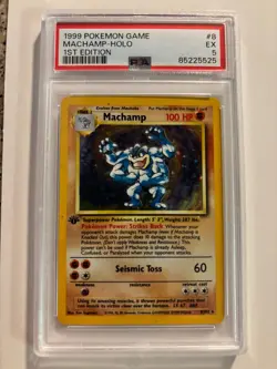 POKEMON 1999 BASE SET 1ST EDITION - #8 MACHAMP-HOLO PSA 5 - Image 1