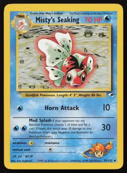 Misty's Seaking 55/132 Unlimited Uncommon Gym Heroes Pokemon LP - Image 1