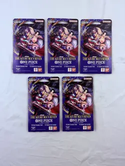 Lot of 5 One Piece OP-14 The Azure Sea's Seven Sleeved Booster Packs English - Image 1