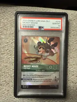 Disney Lorcana Mickey Mouse Artful Rogue Enchanted Rare 210/204 PSA 10 Gem Mint - Image 1