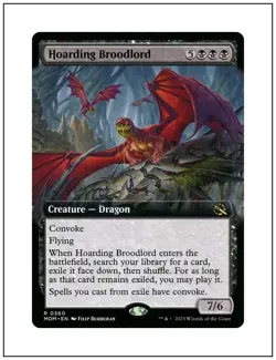 1x Hoarding Broodlord, Extended Art, March of the Machine, Magic MTG NM - Image 1