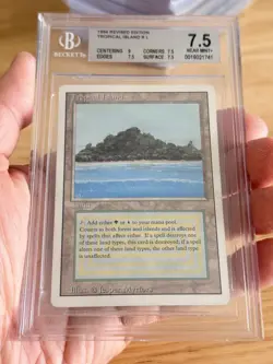 BGS 7.5 MAGIC THE GATHERING 1994 REVISED TROPICAL ISLAND DUAL LAND MTG - Image 1