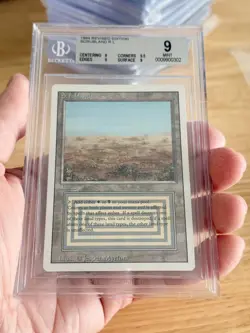 BGS 9 MAGIC THE GATHERING 1994 REVISED SCRUBLAND DUAL LAND MTG 9 9.5 9 9 - Image 1