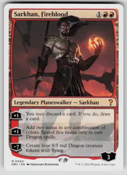 Sarkhan, Fireblood (White Border) Mythic Mystery Booster 2 60 MTG Near Mint 2024 - Image 1