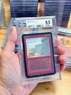 BGS 8.5 MAGIC THE GATHERING 1993 ALPHA WALL OF STONE MTG - Image 1