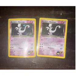 Pokemon TCG Team DAMAGED Rocket Rocket's Mewtwo 2 Card Lot Holo 14/132 - Image 1