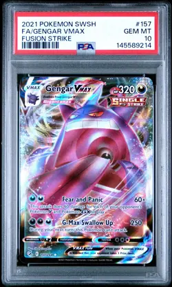 2021 POKEMON SWORD & SHIELD FUSION STRIKE #157 FULL ART/GENGAR VMAX PSA 10 - Image 1