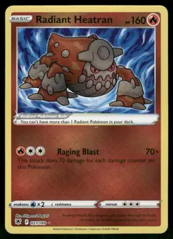 Radiant Heatran 027/189 Radiant Rare Holo NM Pokemon SWSH10: Astral Radiance - Image 1