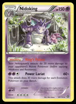 Nidoking 45/114 Rare Normal NM Pokemon XY - Steam Siege - Image 1