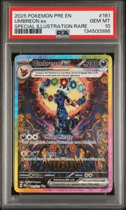 2025 POKEMON PRE EN-PRISMATIC EVOLUTIONS #161 UMBREON EX PSA 10 - Image 1