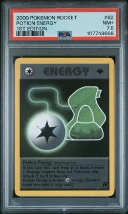 2000 POKEMON ROCKET 1ST ED #82 POTION ENERGY PSA 7.5 - Image 1