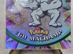Topps Pokemon TV Animation Edition Blue Logo Machamp #68 Rainbow Holo Foil DMG - Image 3