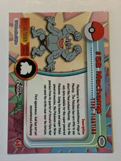 2000 Topps Chrome Pokemon Series 1 #68 Machamp (B) FREE Combined Shipping - Image 2