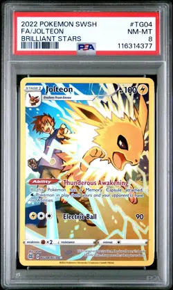 2022 POKEMON SWORD SHIELD TG04 FULL ART/JOLTEON PSA 8 NM-MT - Image 1