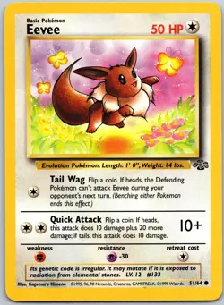 Eevee 51/64 Unlimited Common Jungle NM - Image 1