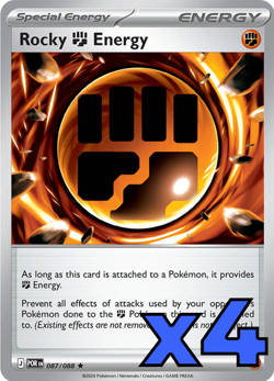 4x Rocky Fighting Energy 087/088 Me03: Perfect Order Holo PLAYSET x4 - Pokemon - Image 1