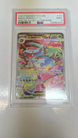POKEMON EN MEGA EVOLUTION 177 MEGA VENUSAUR EX PSA 9 GRADED MINT - Image 1