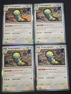 Dudunsparce 080/131 Holo x4 Playset 4x Pokemon TCG SV Prismatic Evolutions NM - Image 1