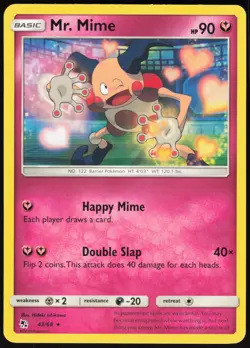 Mr. Mime 43/68 Rare Hidden Fates Pokemon Near Mint - Image 1